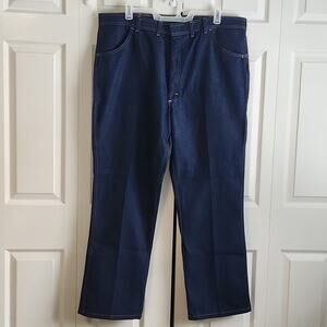 Wrangler Men's Dark Wash Flex Fit Waist Regular Fit Jeans Size‎ 44 X 32 Zip Hook